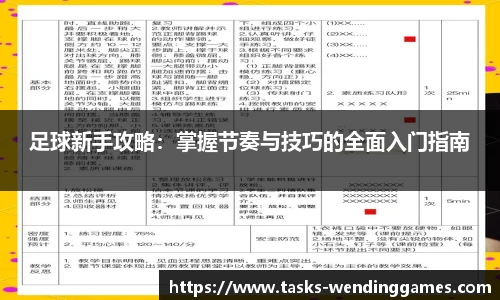 足球新手攻略：掌握节奏与技巧的全面入门指南